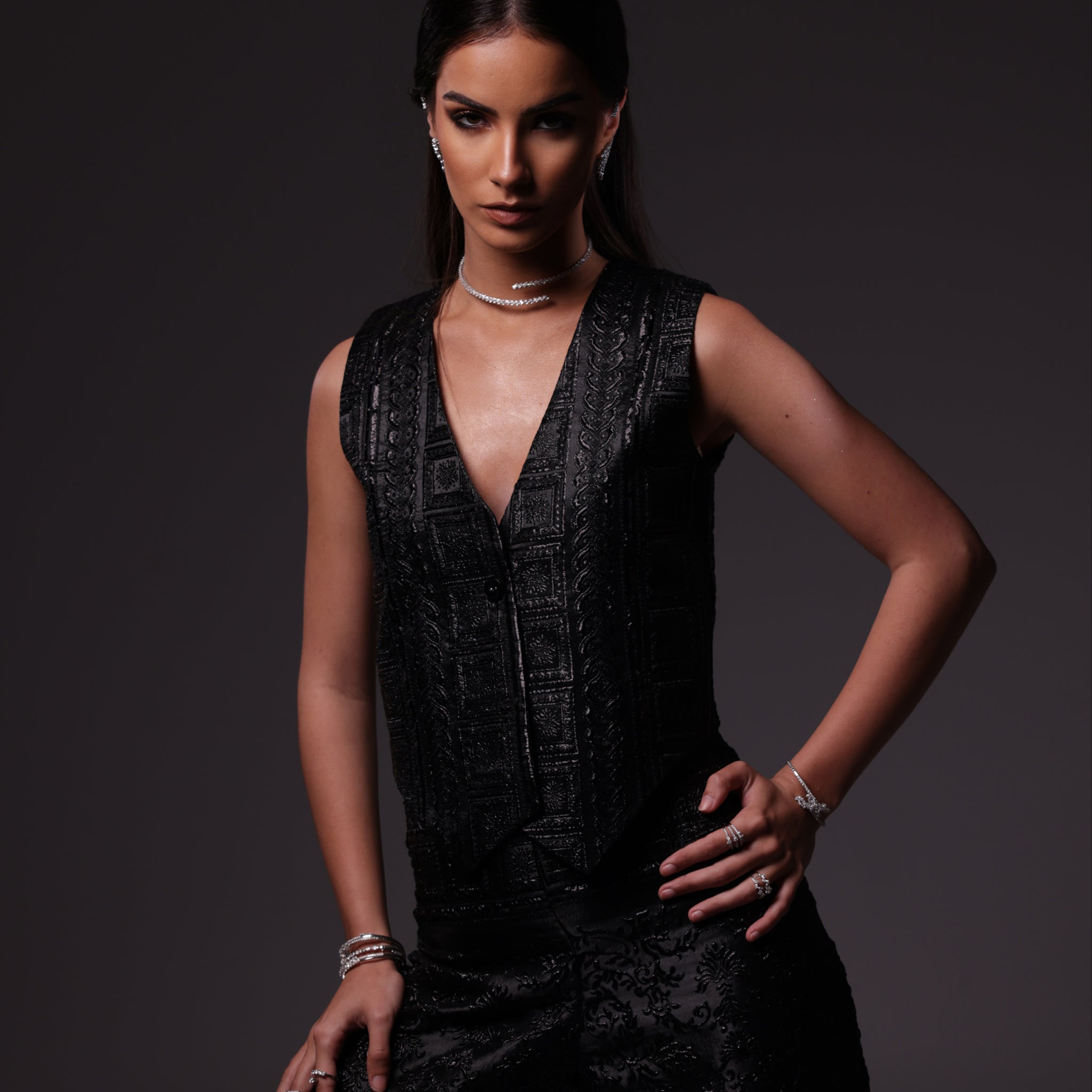 Formal fusion brocade set