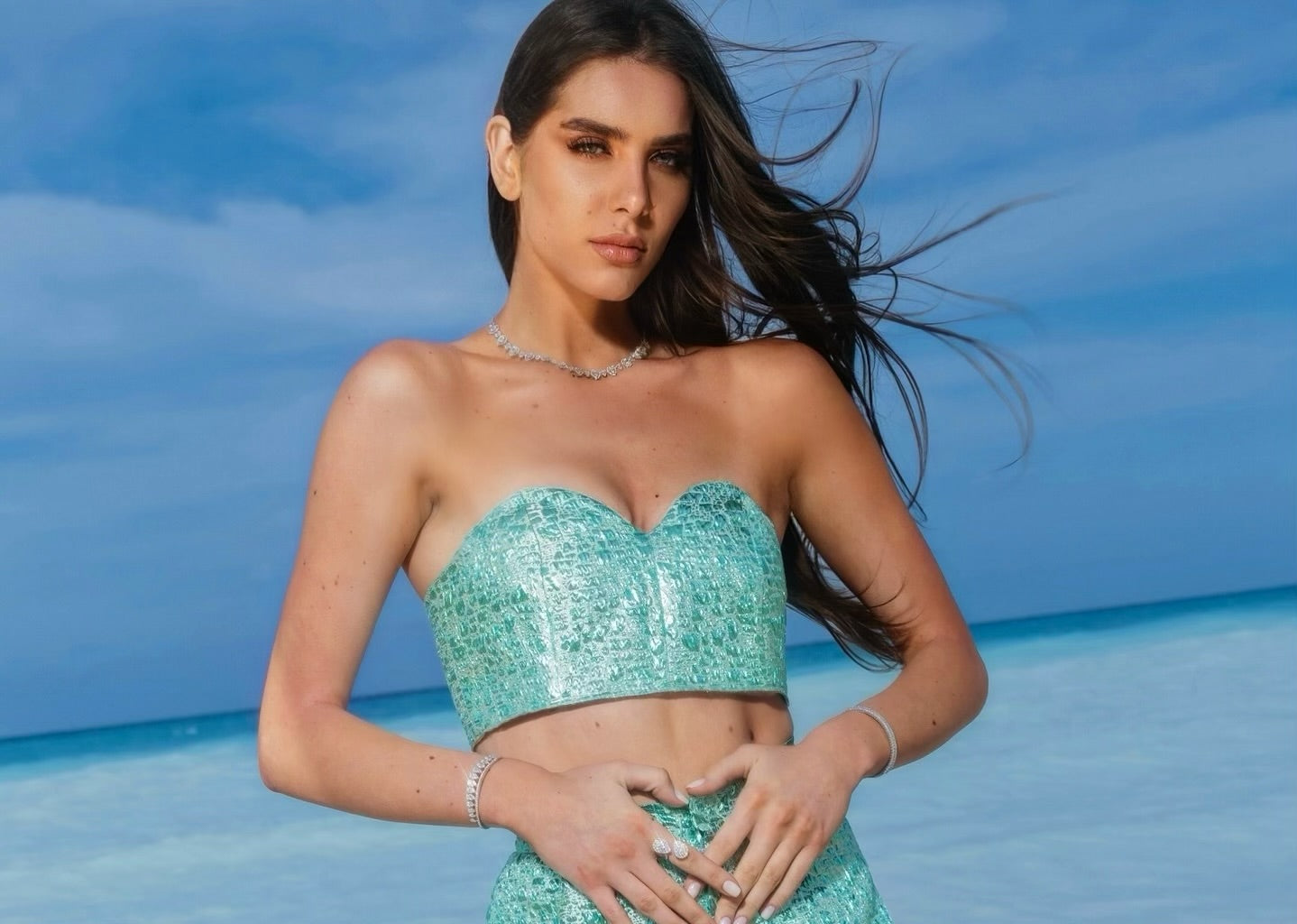 Sea waves corset