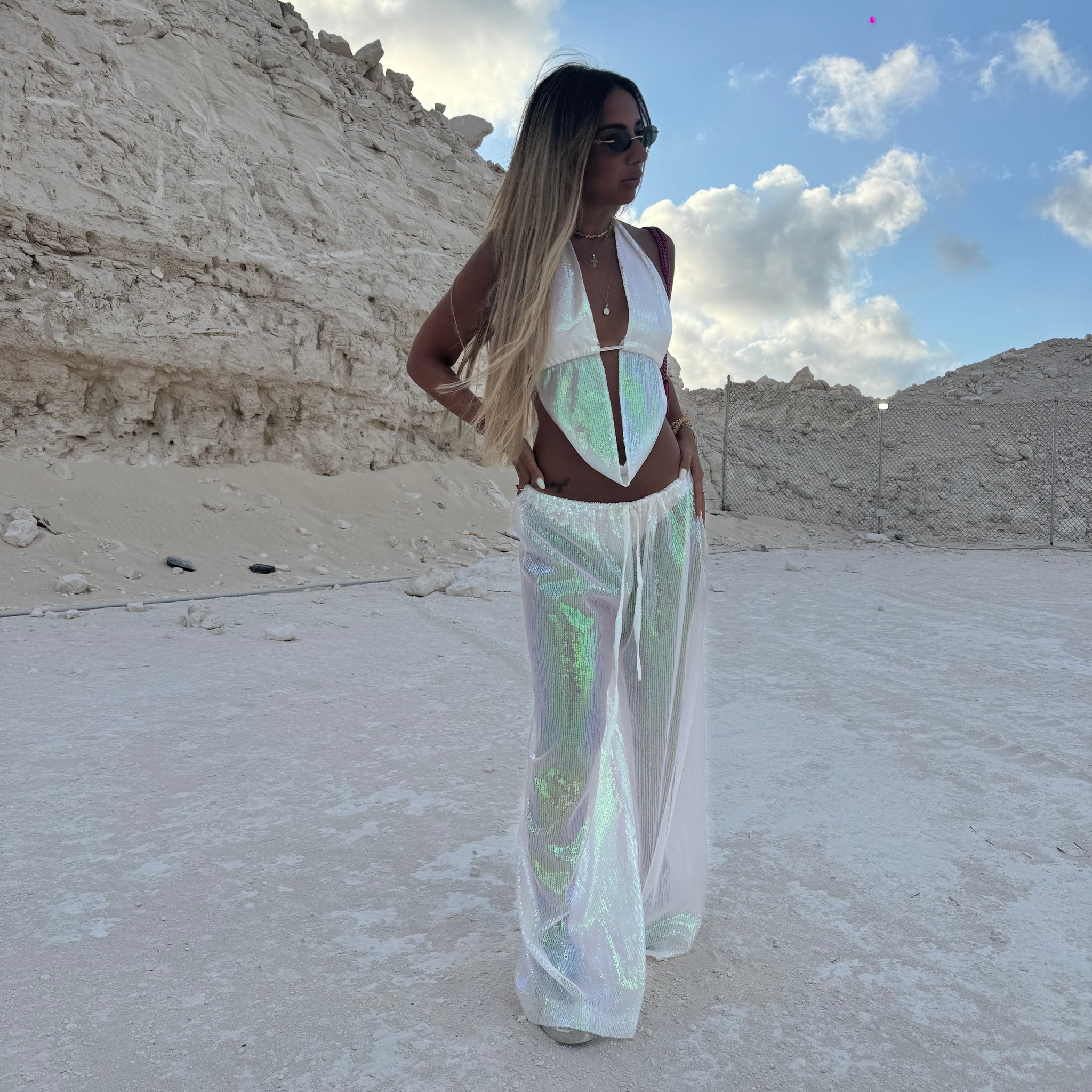 Bling white pants