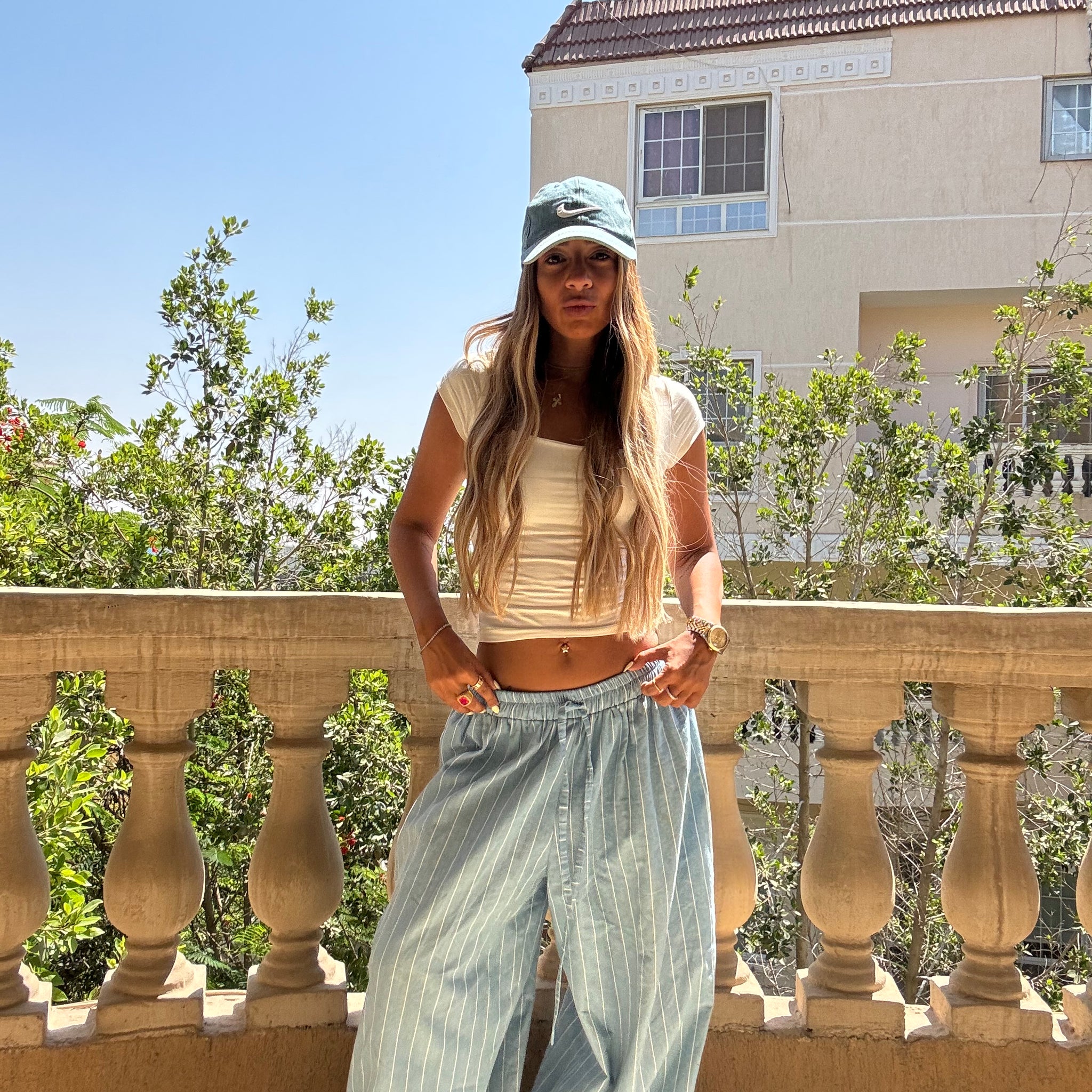 Linen blue pants