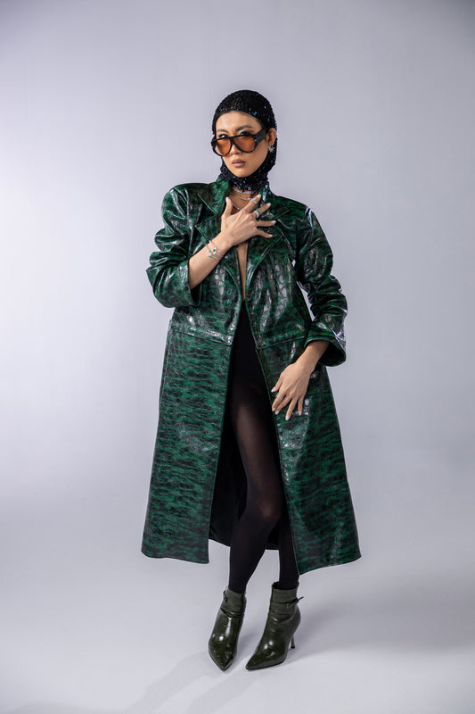 Emerald coat to jacket leather