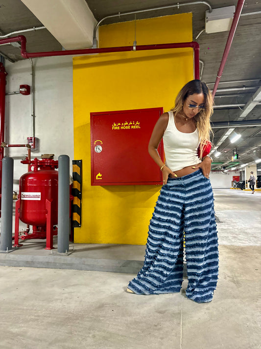 Striped Rips Denim