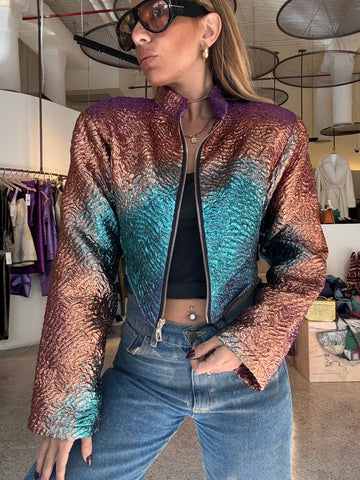 Brocade color mix jacket