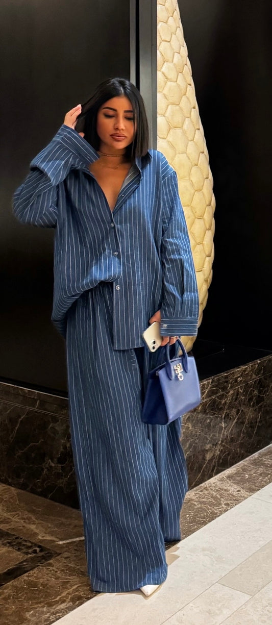 Denim linen set