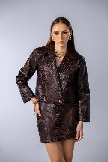 Snake skin leather jacket