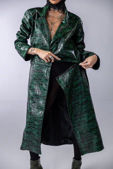 Emerald coat to jacket leather