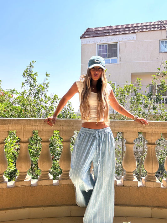 Linen blue pants