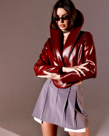 Burgundy Leather Jacket.